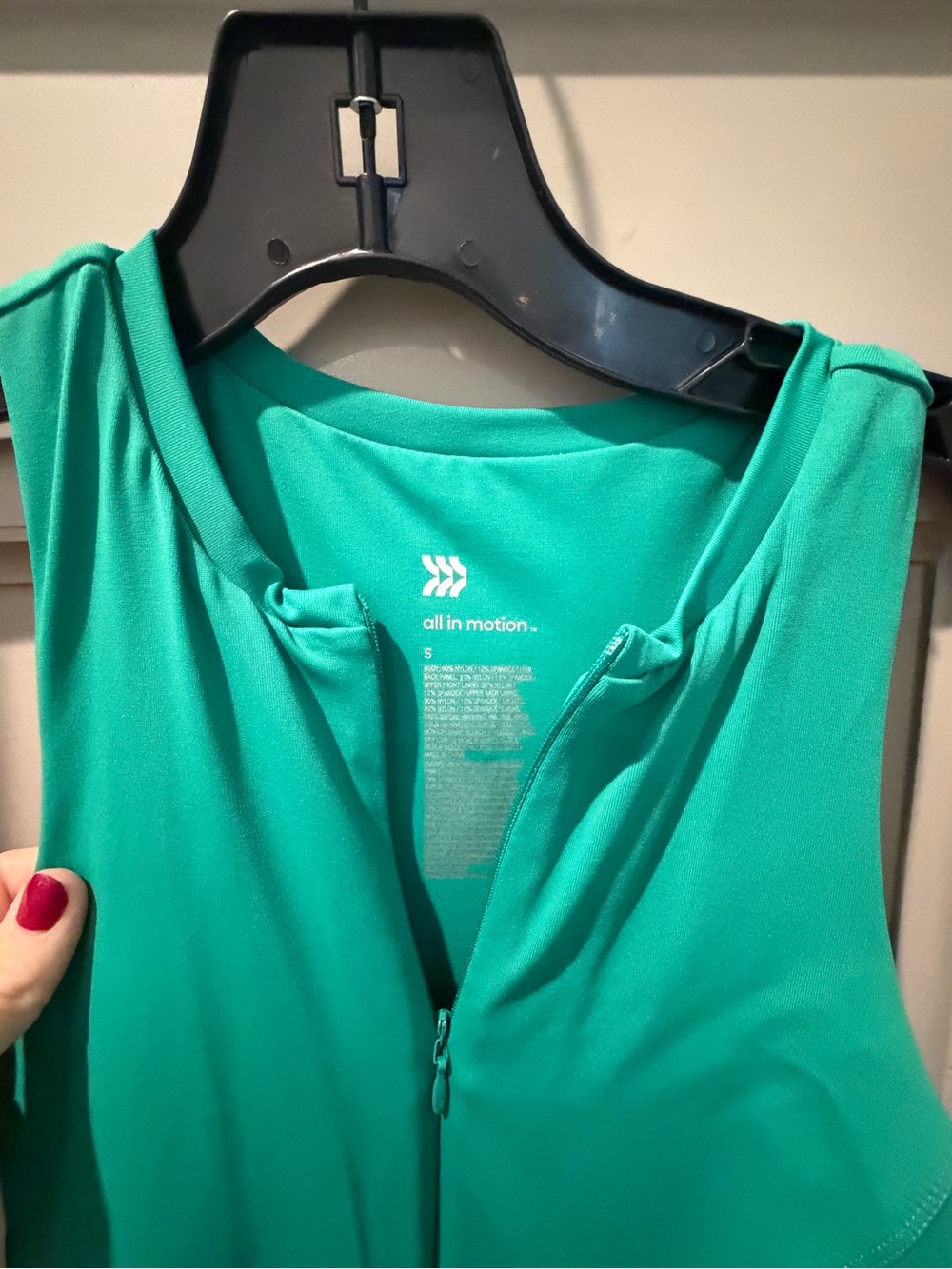 All in motion green Athletic Tank Dress with Front Zip - Picture 2 of 6